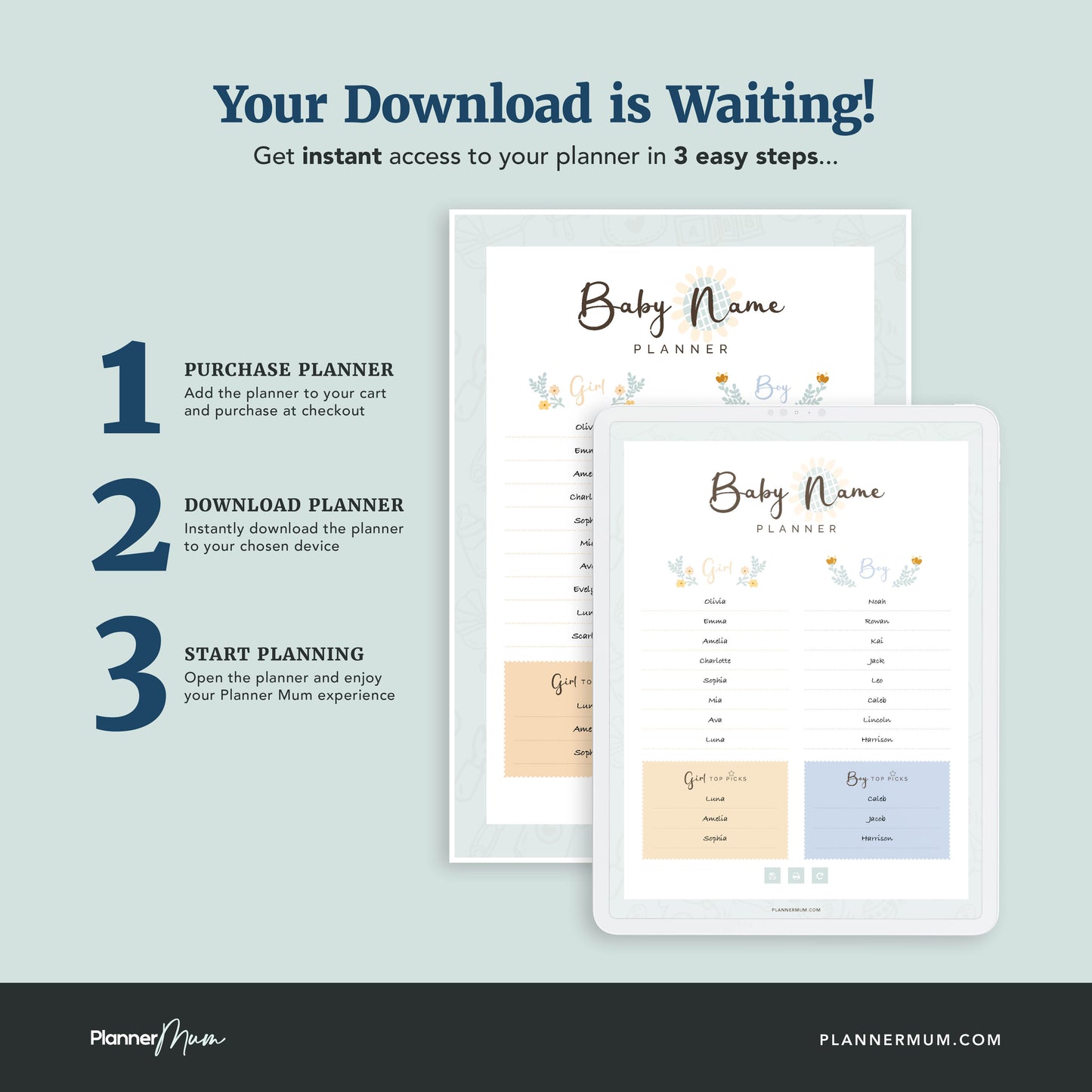 Baby Name Planner (Printable & Fillable)