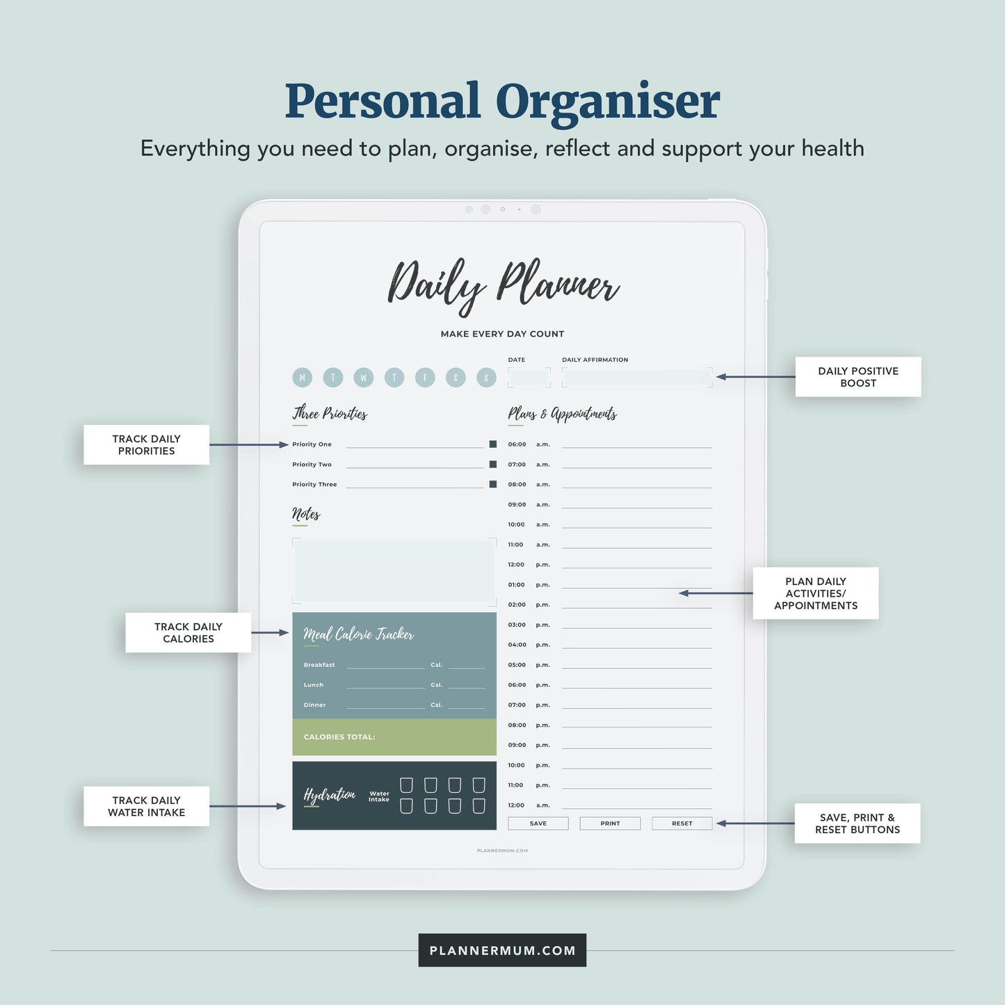 Daily Life Personal Organiser Planner