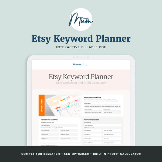 Etsy SEO Planner and Pricing Plus Profit Calculator