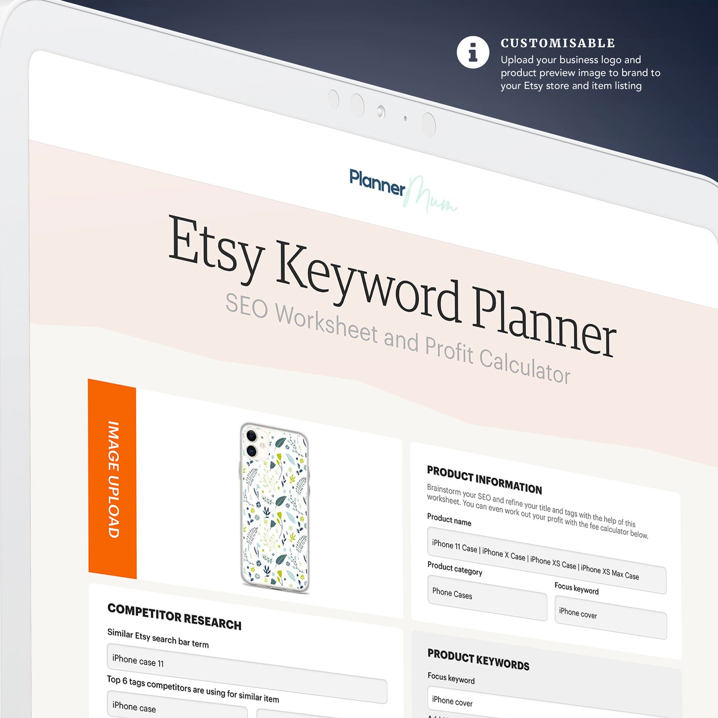 Interactive Etsy Keyword Planner