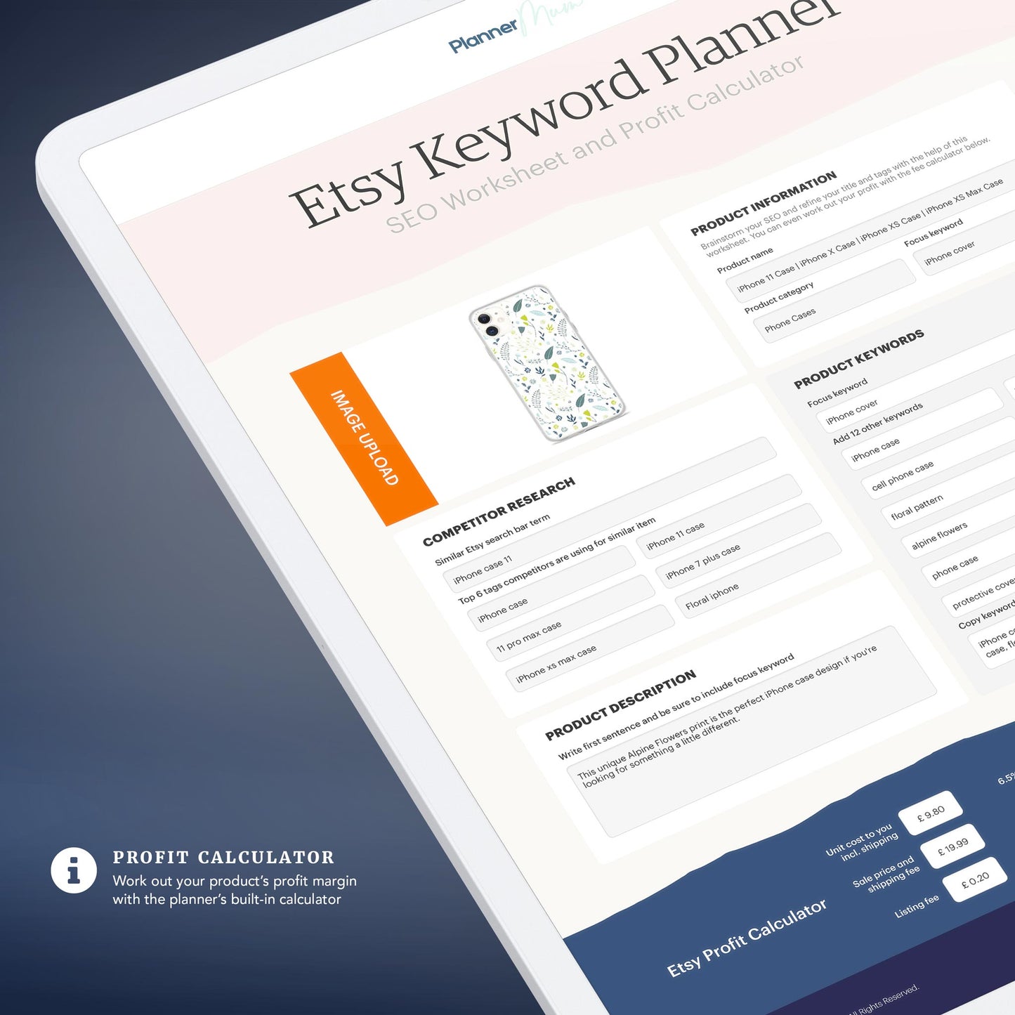 Interactive Etsy Keyword Planner