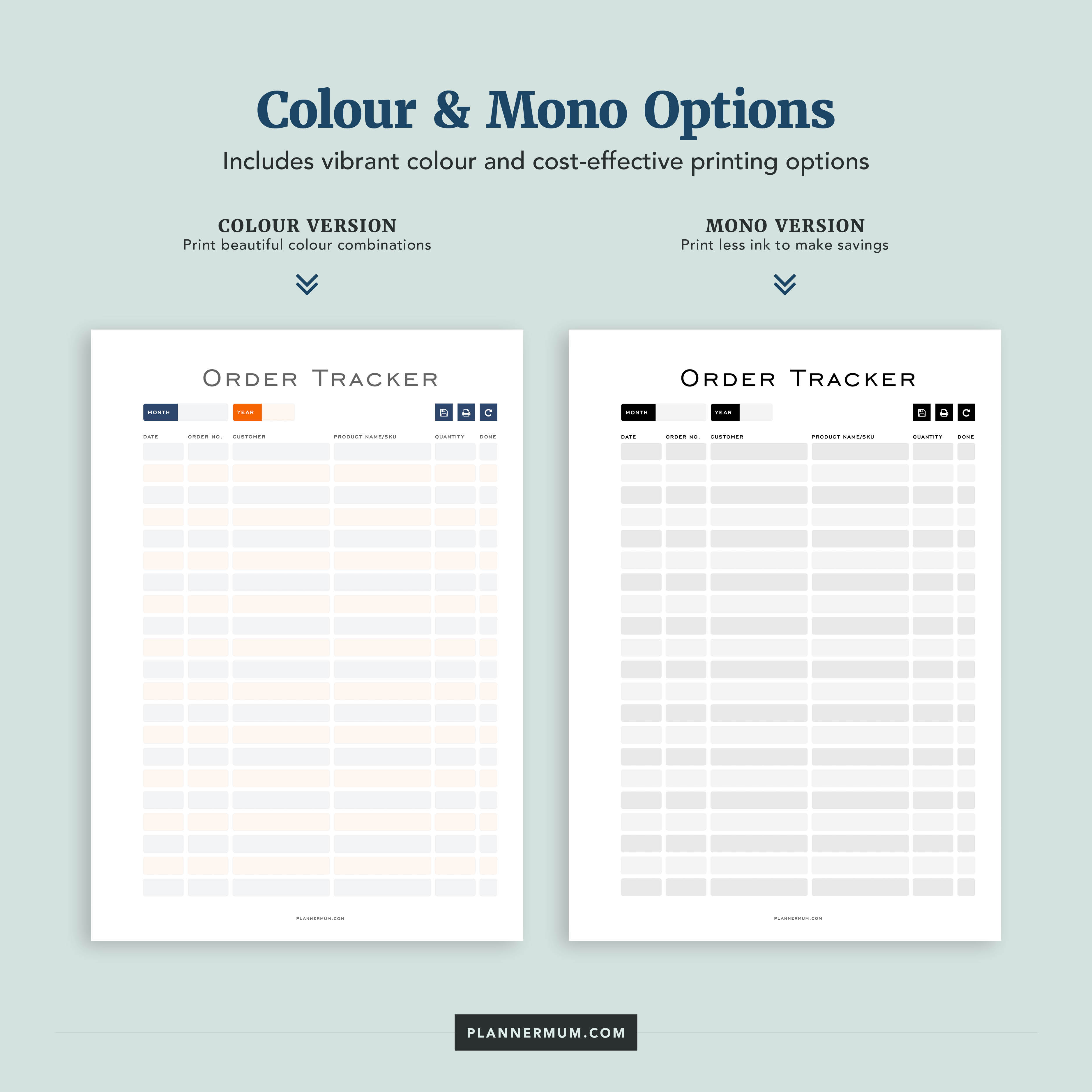 small business order tracker (printable & fillable) | planner mum