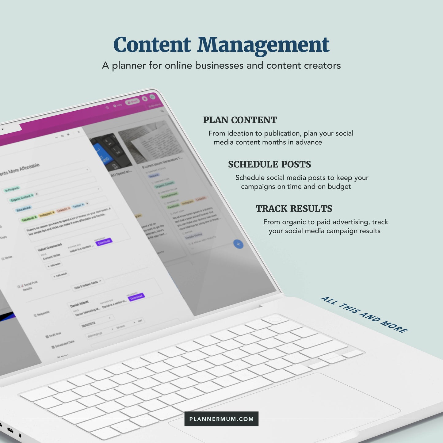 Airtable Social Media Content Planner & Digital Asset Management System