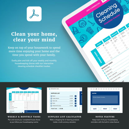 Interactive Cleaning Rota & Supplies List Calculator