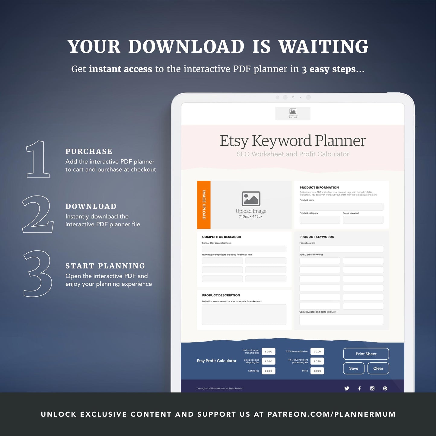 Interactive Etsy Keyword Planner