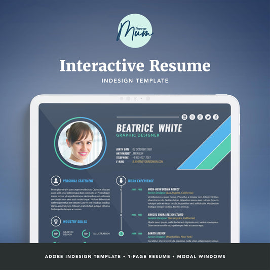 InDesign Creative Interactive Resume Template