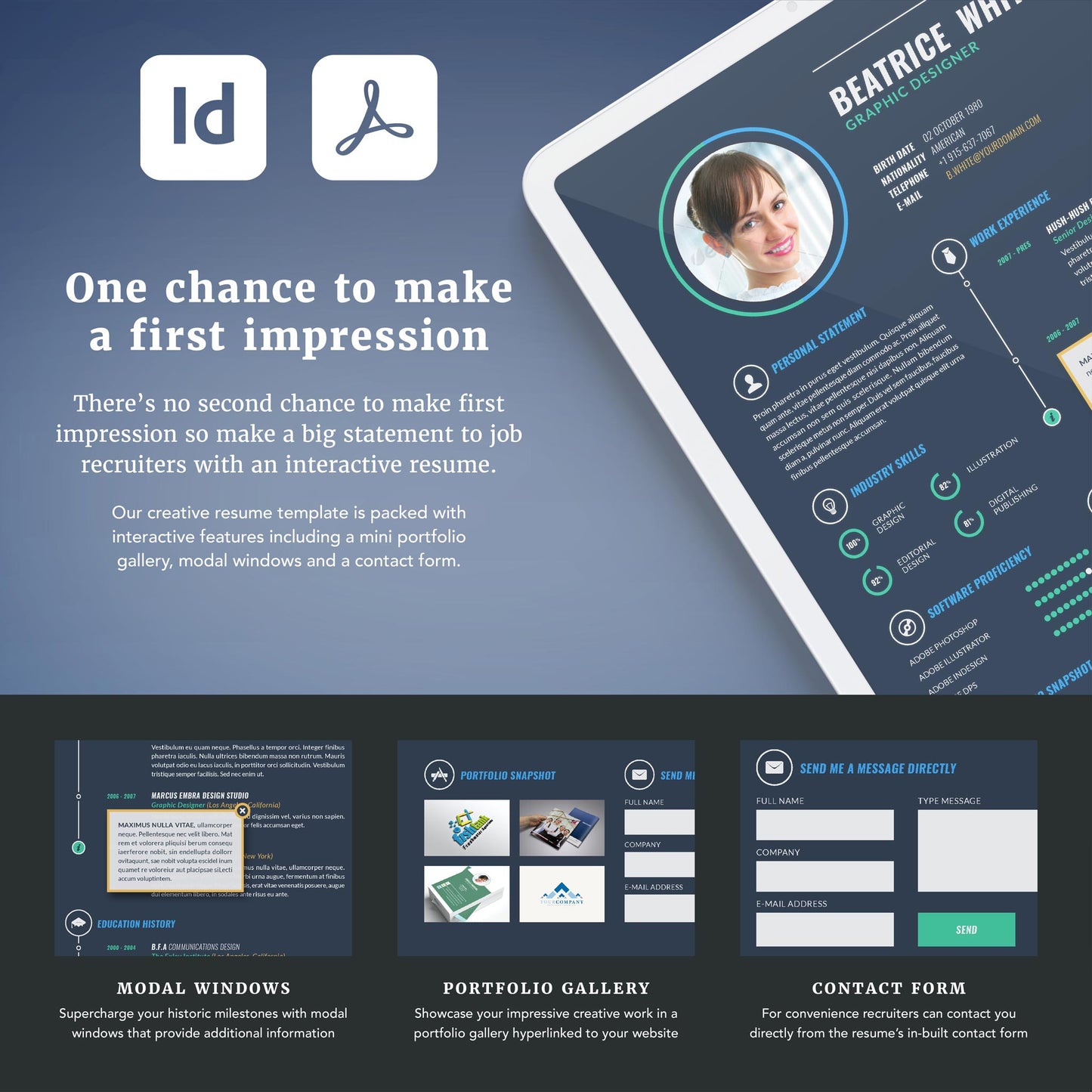 InDesign Creative Interactive Resume Template