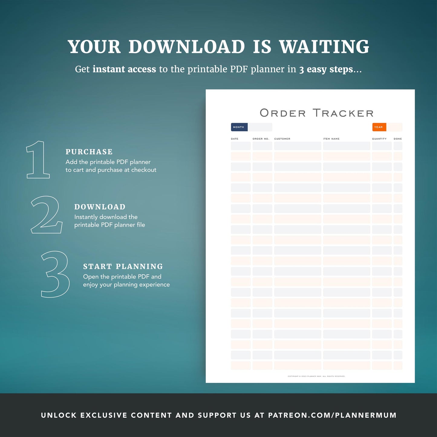 Printable Small Business Order Tracker