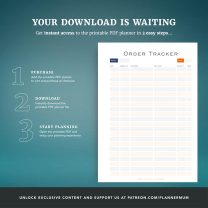 Printable Small Business Order Tracker