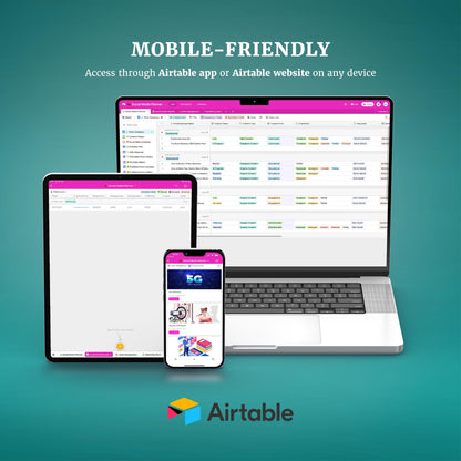 Airtable mobile-friendly social media planner